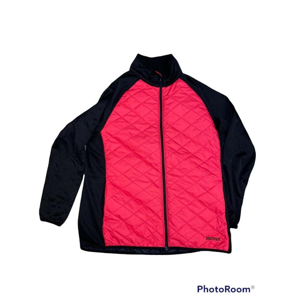 Marmot Womens Bright Pink & Black Polartec Fleece Light Puffer Jacket XL